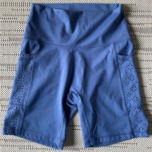 Aerie Size Medium Blue Athletic Biker Shorts With Pockets
